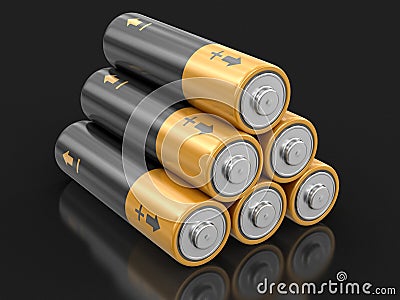 3d image of Batteries Stock Photo