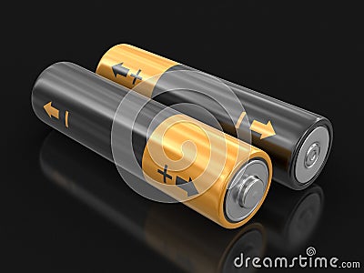 3d image of Batteries Stock Photo