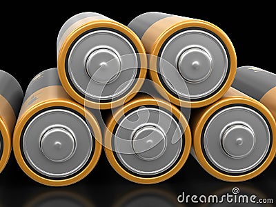 3d image of Batteries Stock Photo