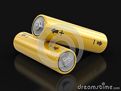 3d image of Batteries Stock Photo