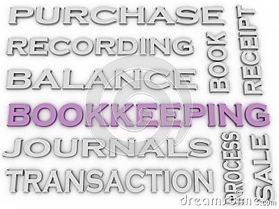 3d image Bookkeeping issues concept word cloud background Stock Photo