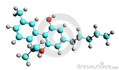 3D image of cannabinol skeletal formula Stock Photo