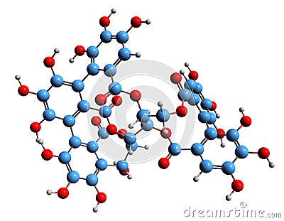 3D image of Castalagin skeletal formula Stock Photo