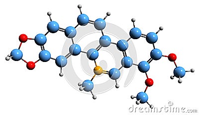 3D image of Chelerythrine skeletal formula Stock Photo