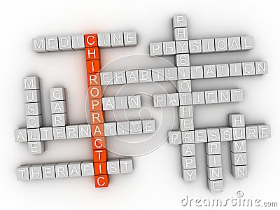 3d image Chiropractic issues concept word cloud background Stock Photo