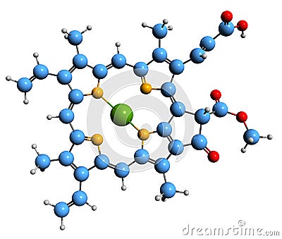 3D image of Chlorophyll c2 skeletal formula Stock Photo