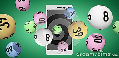 Composite image of 3d image of colorful bingo balls Stock Photo
