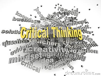 3d image critical thinking issues concept word cloud background Stock Photo