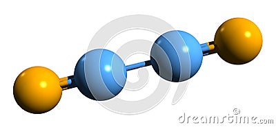 3D image of Cyanogen skeletal formula Stock Photo