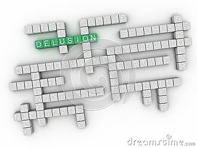 3d image Delusion issues concept word cloud background Stock Photo
