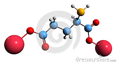 3D image of Disodium Cocoyl Glutamate skeletal formula Stock Photo