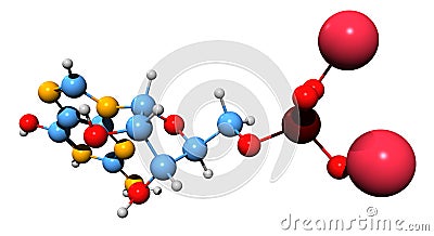 3D image of Disodium guanylate skeletal formula Stock Photo