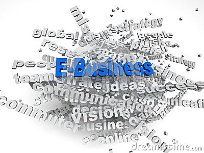 3d image E-Business issues concept word cloud background Stock Photo