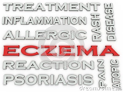 3d image Eczema word cloud concept Stock Photo