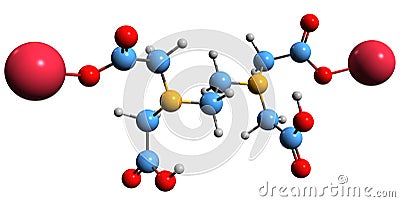 3D image of EDTA disodium salt skeletal formula Stock Photo