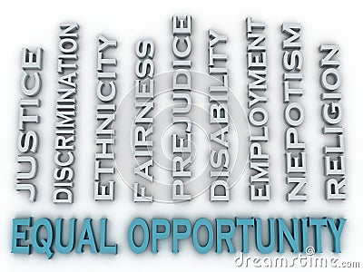 3d image Equal opportunity issues concept word cloud background Stock Photo