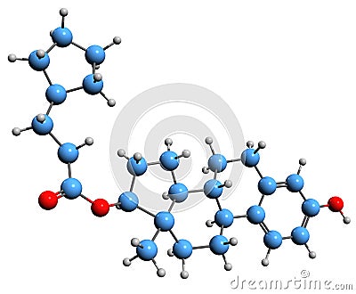 3D image of Estradiol cypionate skeletal formula Stock Photo