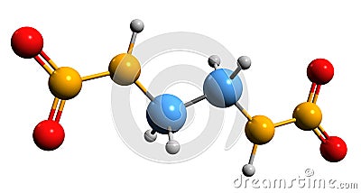 3D image of Ethylenedinitramine skeletal formula Stock Photo