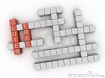 3d image Gluten Free issues concept word cloud background Stock Photo