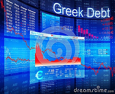 3D Image of Greek debt crisis Stock Photo