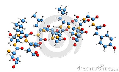 3D image of Leptin skeletal formula Stock Photo