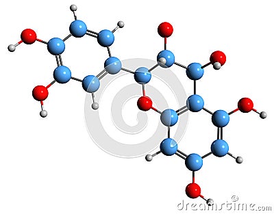 3D image of Leucocyanidin skeletal formula Stock Photo