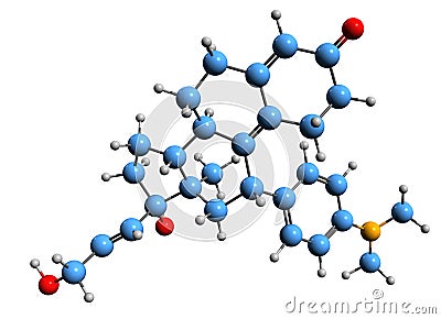 3D image of Lilopristone skeletal formula Stock Photo