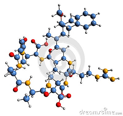 3D image of Microcystin AR skeletal formula Stock Photo