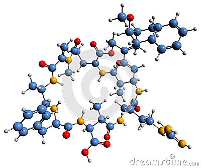 3D image of Microcystin FR skeletal formula Stock Photo