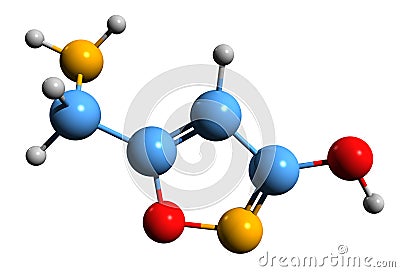 3D image of muscimol skeletal formula Stock Photo