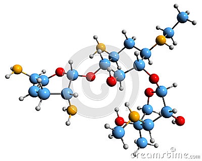 3D image of Netilmicin skeletal formula Stock Photo