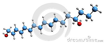 3D image of Oenanthotoxin skeletal formula Stock Photo