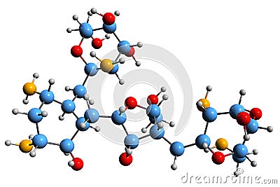 3D image of Paromomycin skeletal formula Stock Photo