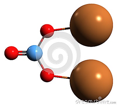 3D image of Potassium carbonate skeletal formula Stock Photo