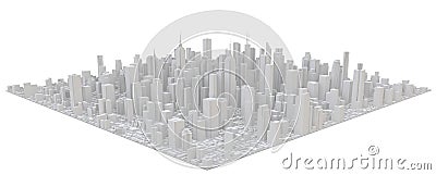 3D image render, Aerial view of cityscape background. 3d rendering Stock Photo