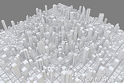 3D image render, Aerial view of cityscape background. 3d rendering Stock Photo