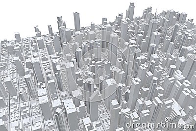 3D image render, Aerial view of cityscape background. 3d rendering Stock Photo
