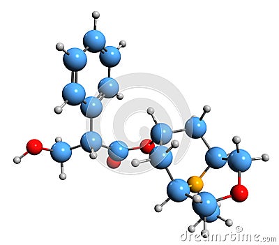 3D image of Scopolamine skeletal formula Stock Photo