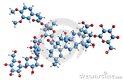 3D image of Senegin II skeletal formula Stock Photo