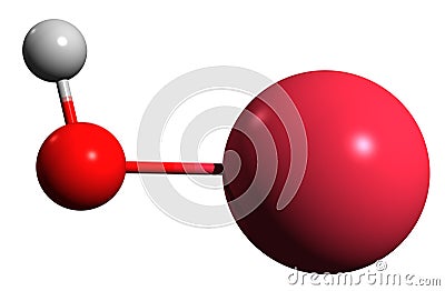 3D image of Sodium hydroxide skeletal formula Stock Photo