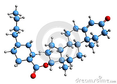 3D image of Testosterone buciclate skeletal formula Stock Photo