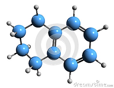 3D image of Tetralin skeletal formula Stock Photo