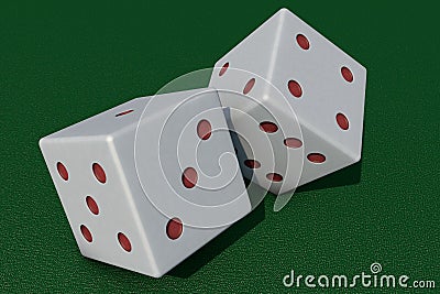 Throw of dices on a green mat Stock Photo