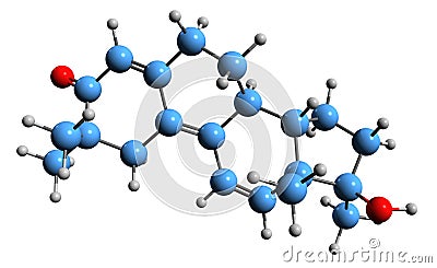 3D image of Trimethyltrienolone skeletal formula Stock Photo