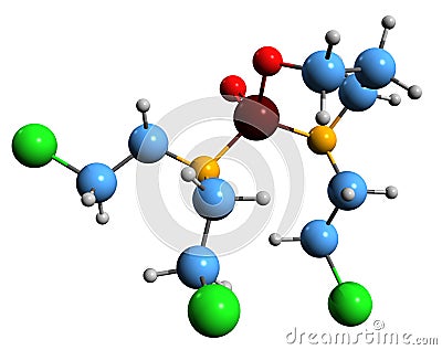 3D image of Trofosfamide skeletal formula Stock Photo