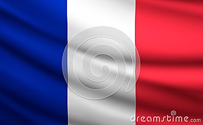 3D- image of the waving flag France Stock Photo