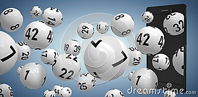 Composite image of 3d image of white bingo balls Stock Photo