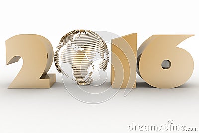 3D image 2016 year. Stock Photo