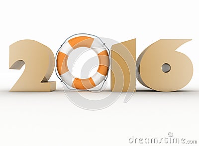 3D image 2016 year. Stock Photo