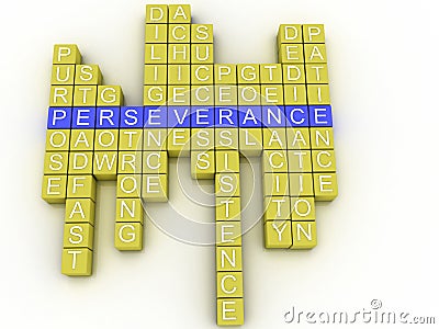 3d imagen Perseverance concept word cloud background Stock Photo